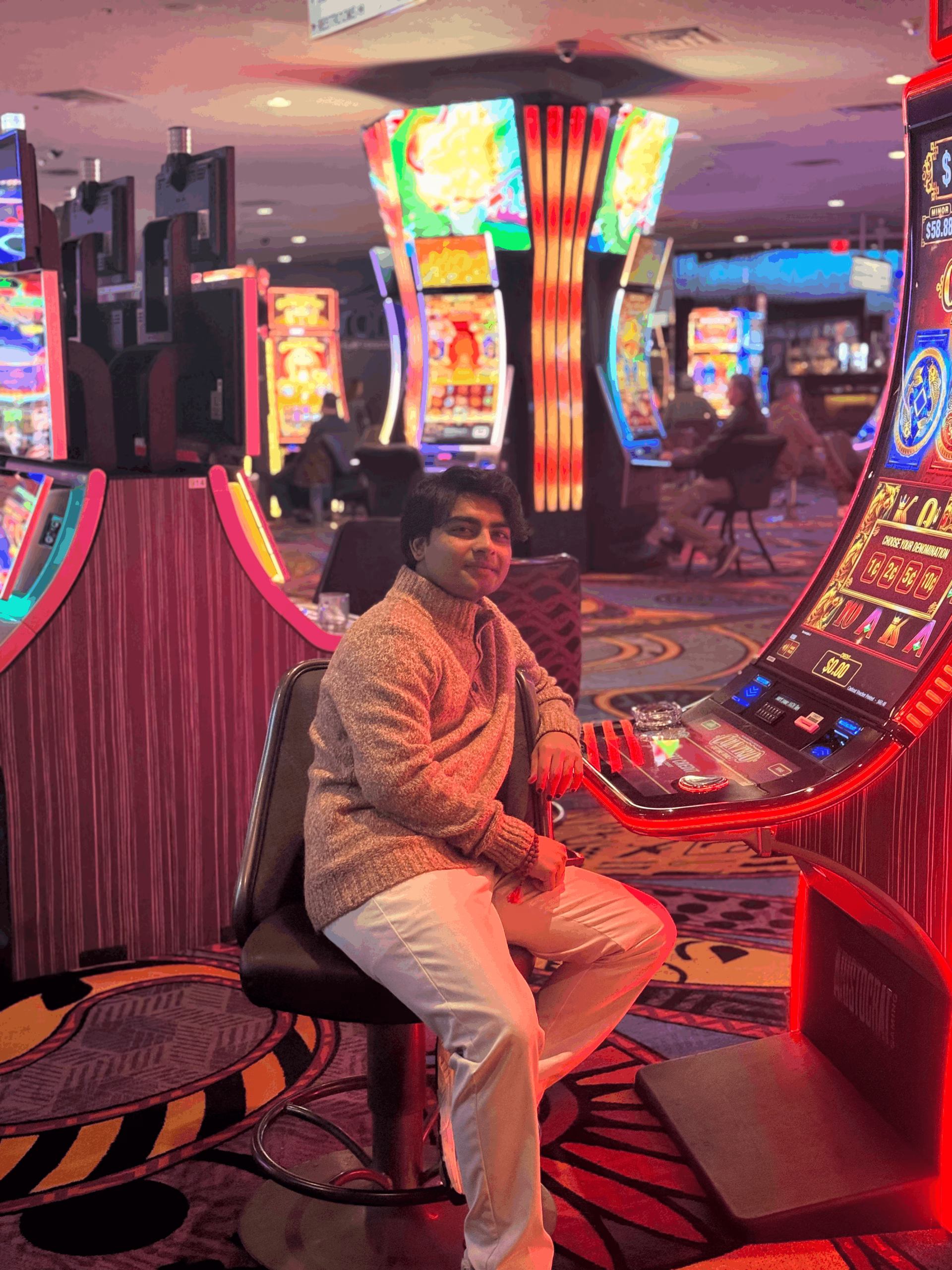 A CIC student posing for a photo in Las Vegas.
