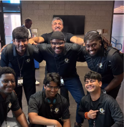 Six CIC students and Dr. Al-Sinayyid at the Hackathon
