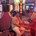 A CIC student posing for a photo in Las Vegas.