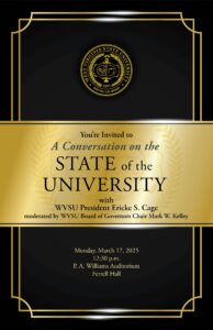 State of the University Conversation. Monday, March 17, 12:30 p.m.