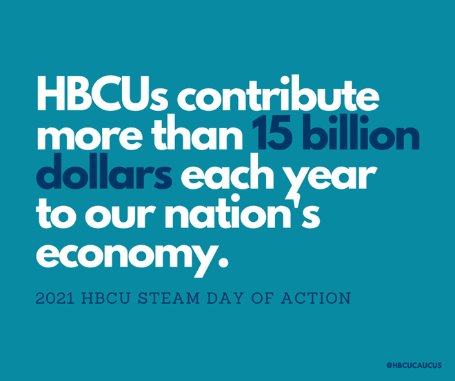 HBCUs contributed more than 15 billion dollars each year to our nation's economy.