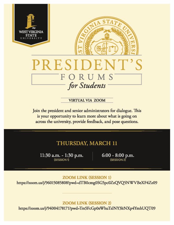 President's Spring Forums for Students