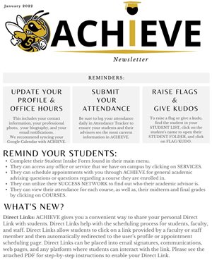 ACHIEVE Newsletter, January 2021