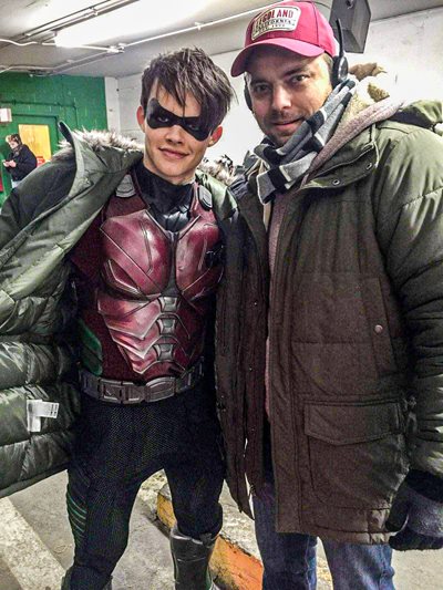 Jeff Thomas, class of 2005, on the set of Titans.